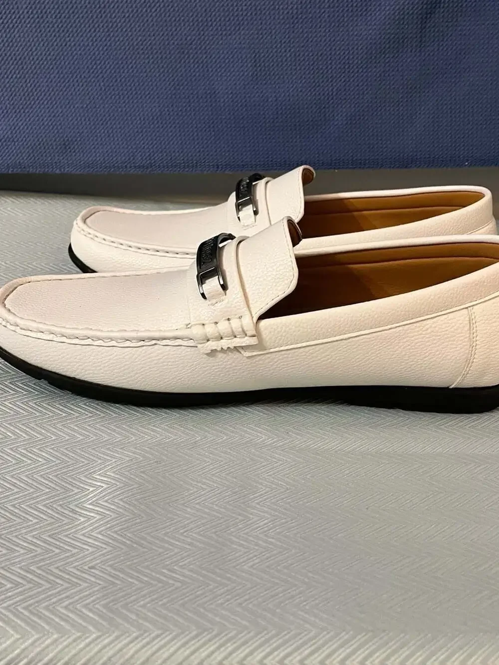 Mario Lopez Men's White Dress Loafers Shoes with Box 001-0033